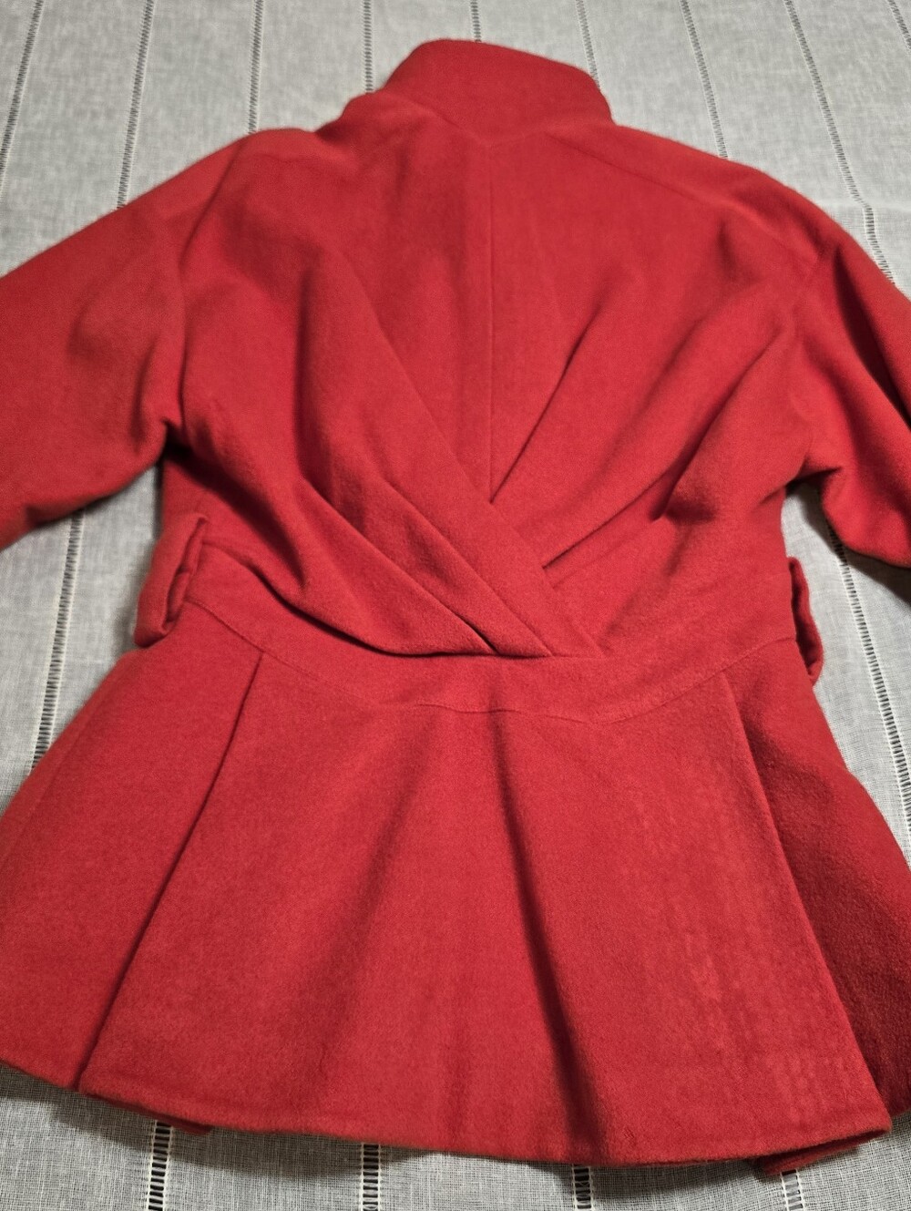 Vintage 80s Karl Lagerfeld France Red 100% Wool Coat Jacket Women's 38 ( Small) - Picture 16 of 16